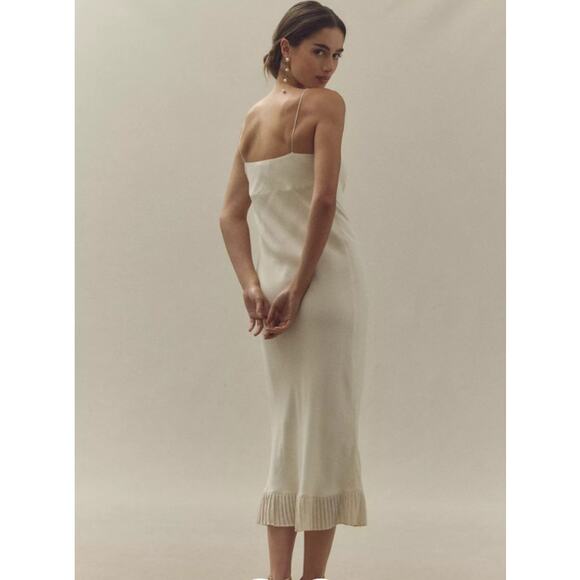 Reformation Suki Sleeveless Scoop-Neck Ruffle-Hem Midi Dress size US  12 - Picture 2 of 8